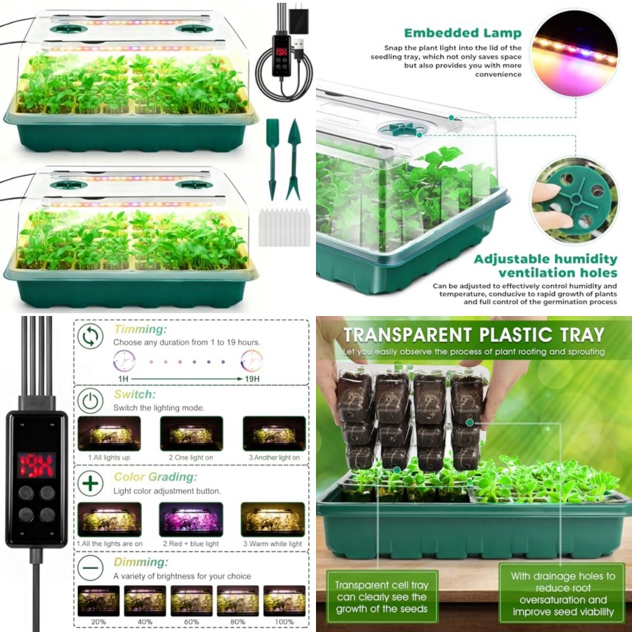 Humidity Dome Kit - Bandeja de Germinação com Luz de