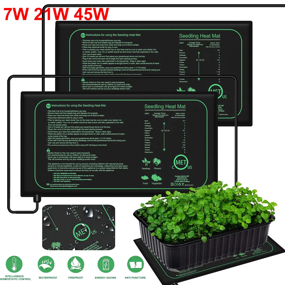 Heat Mat Seedling - Tapete de calor para mudas, 10/25/50cm,